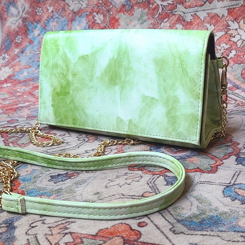 SOLD Green Triangle Clutch / Crossbody